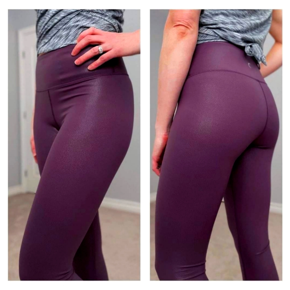 Zyia Plum Metallic Plus Light n Tight Hi-Rise 7/8 24"